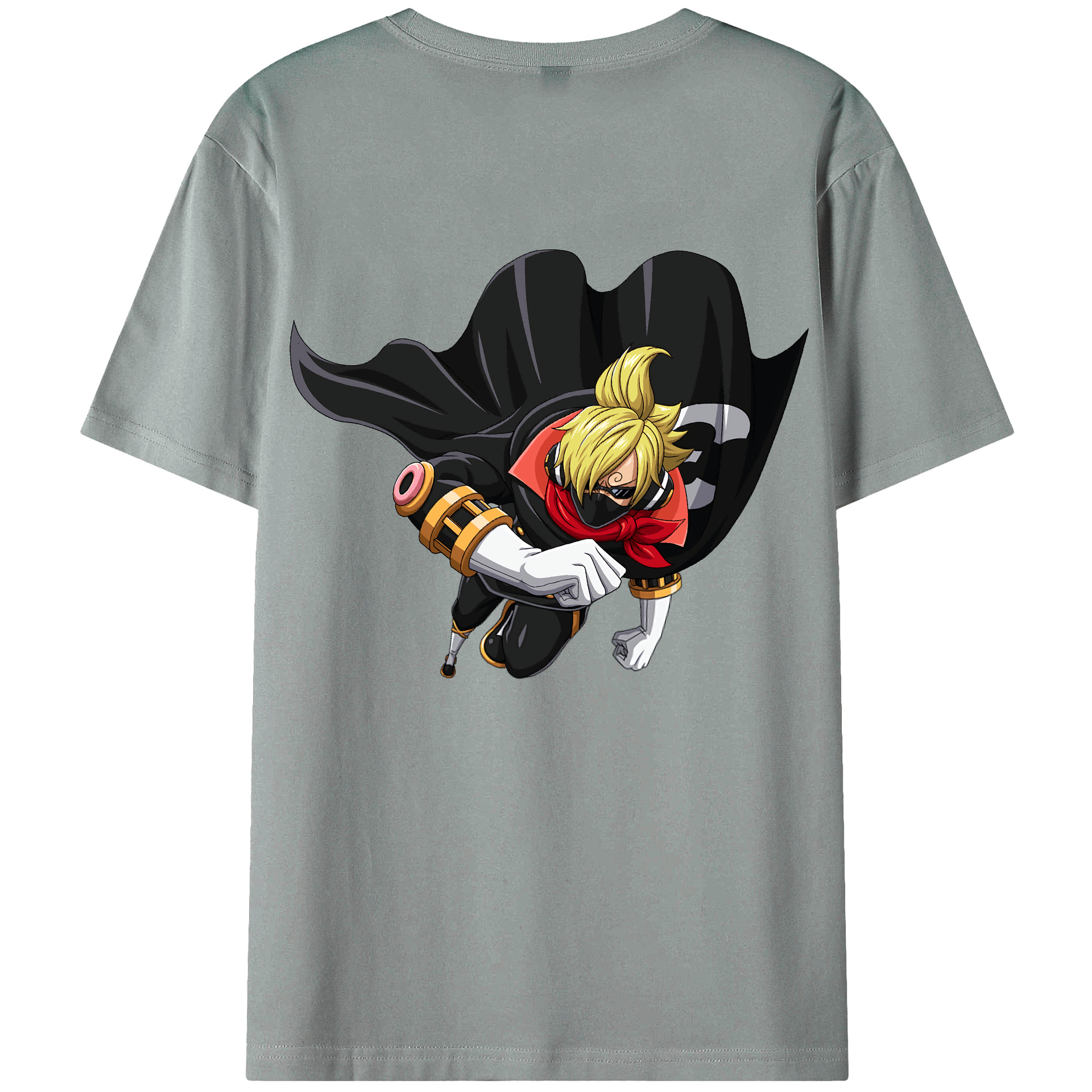 （画像用） ワンピース サンジ ONE PIECE Sanji 綿100％ メンズ半袖Tシャツ（バックプリント） 通気性